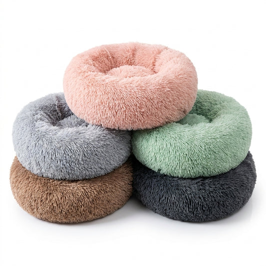 Cama Pet Lavável Pelúcia Redonda Antiderrapante