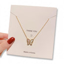 Colar Feminino Dourado Delicado Borboleta