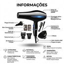 Secador de Cabelo 2200W Íon Negativo 2 Velocidades