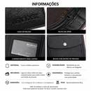 Carteira Masculina Slim Couro PU Preta