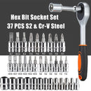 46pc conjunto de soquete de unidade 1/4 polegada chave catraca conjunto com soquetes métricos hex bit soquete conjunto kits ferramentas mecânicas para reparo automóvel hous