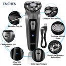 Barbeador Elétrico Rotativo 3D Recarregável USB
