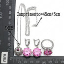 Conjunto Luxo em Cristal de Zircônia Rosa
