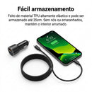 Cabo Espiral Telefone Fixo 4m Preto