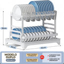 Escorredor Louça Inox com Bandeja 2 Andares