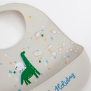 Babador Impermeável Bebê Silicone com Bolso